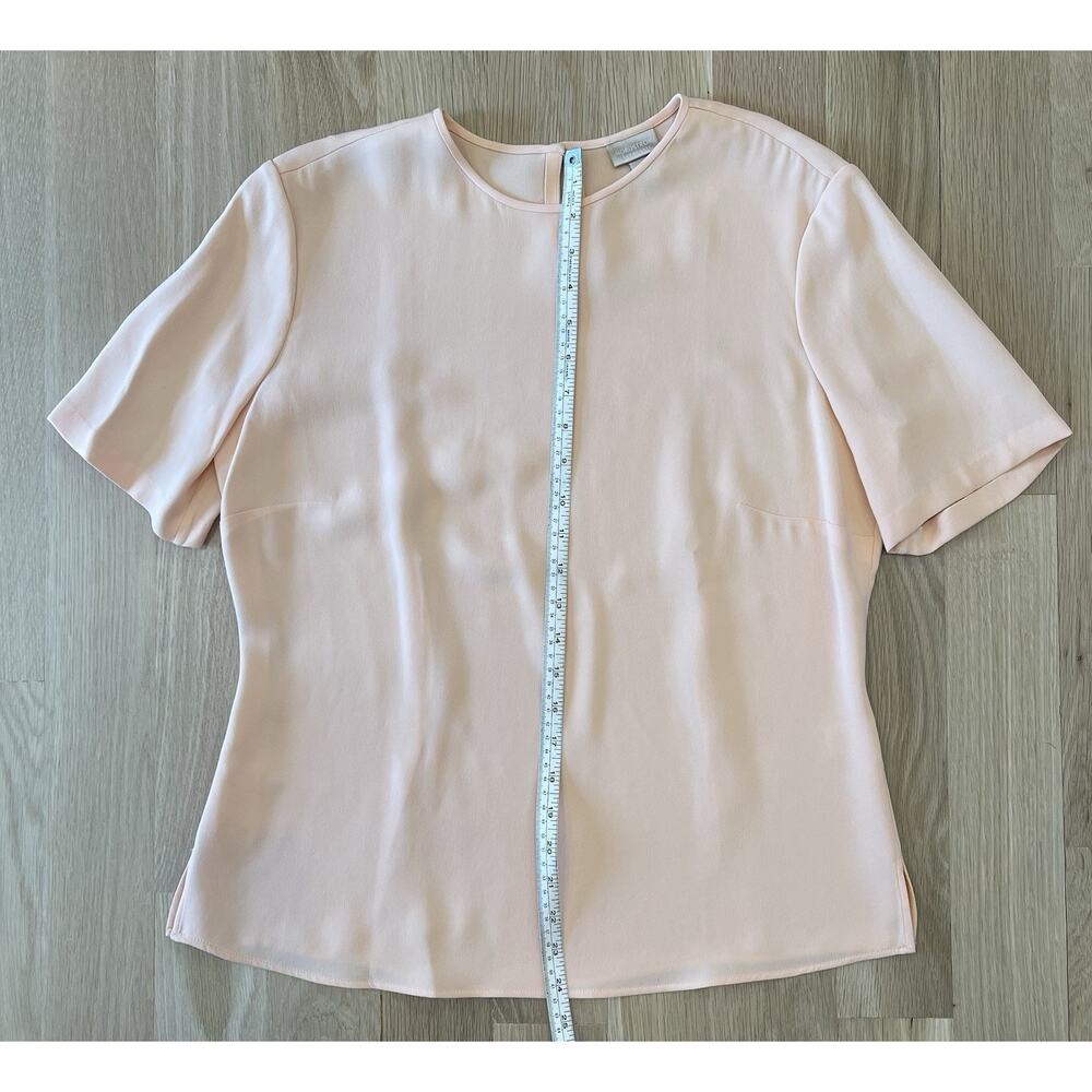 NWOT Nordstrom 100% Silk Luxury Peach Professional Career Top Blouse Medium - Picture 2 of 7